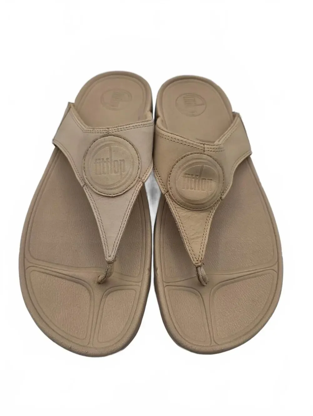 FitFlop Womens Walkstar Sandals Wedge Sole Size 10 Comfort Cushioned Tan Beige